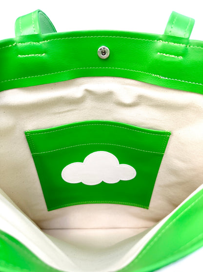 green cloud tote bag