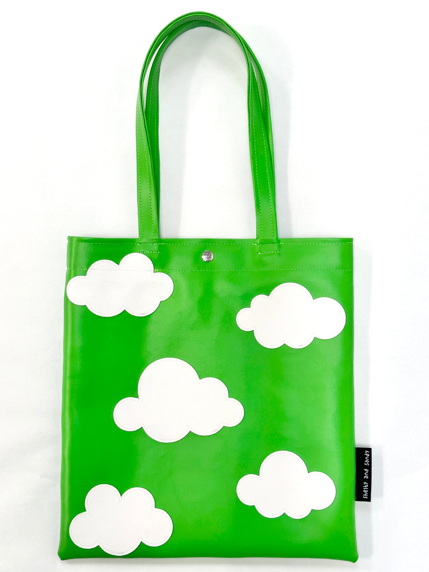 green cloud tote bag