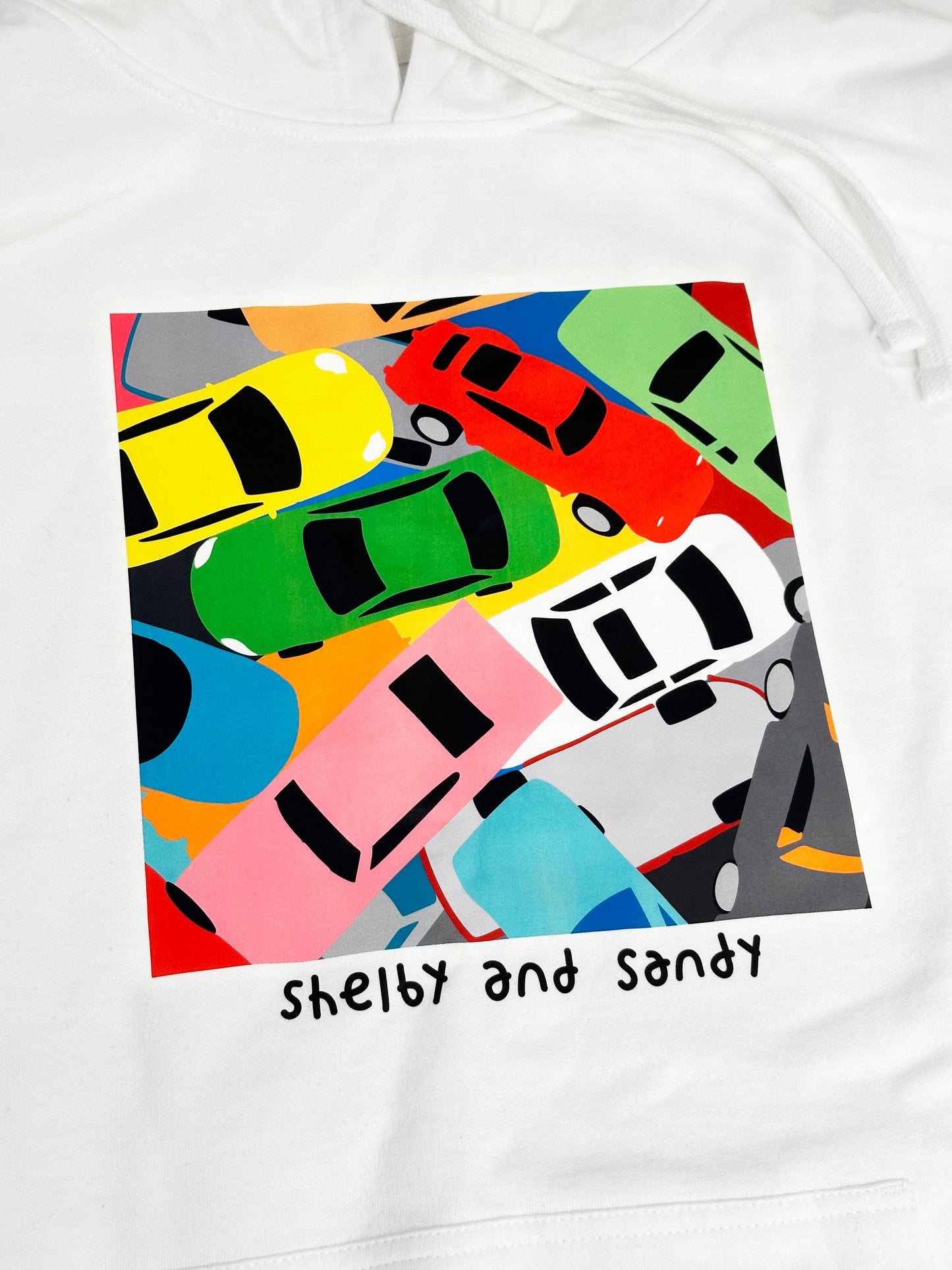 car pile hoodie - white