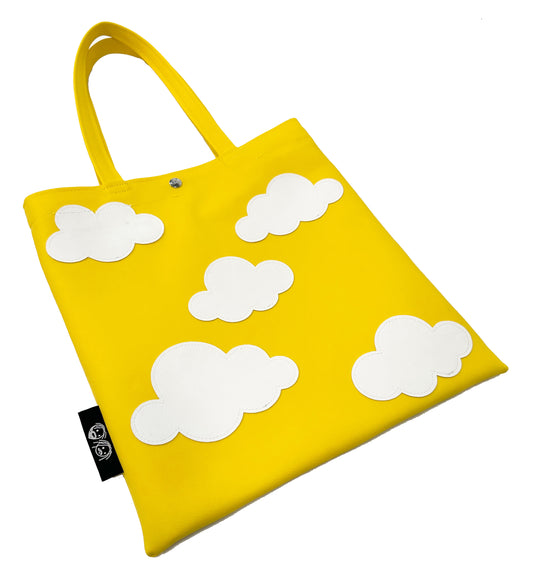 yellow cloud tote bag